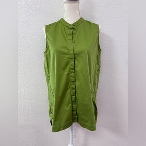 VISIÓN 155 Sleeveless Olive Green Button-Front 97% Cotton women Regular